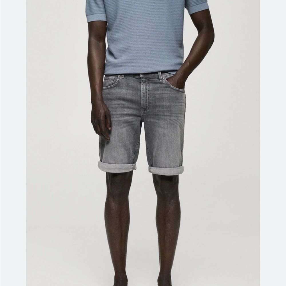Men's mango Gray Denim Shorts